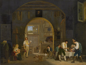 Lot 6039, Auction  114, Dänisch, um 1840. Morraspieler in einer römischen Osteria