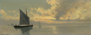 Lot 6082, Auction  114, Rohwedder-Runge, Karl, "Abendstimmung": Segelschiffe vor der Küste