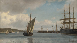 Lot 6108, Auction  114, Blache, Christian Vigilius, Schiffe an der Hafeneinfahrt von Aarhus