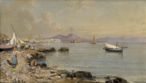 Lot 6120, Auction  114, Alott, Robert, Blick über den Golf von Neapel auf Castell dell'Ovo
