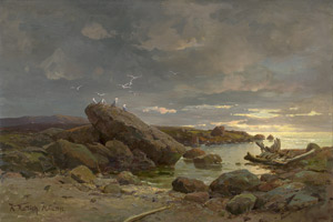 Lot 6133, Auction  114, Rettich, Karl Lorenz, Abend an der norwegischen Küste