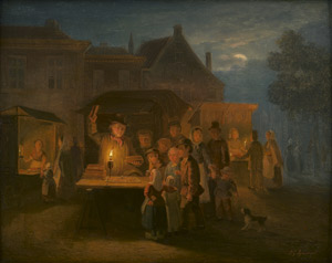 Lot 6137, Auction  114, Sjamaar, Pieter Gerardus, Nächtliches Markttreiben mit Glückspiel