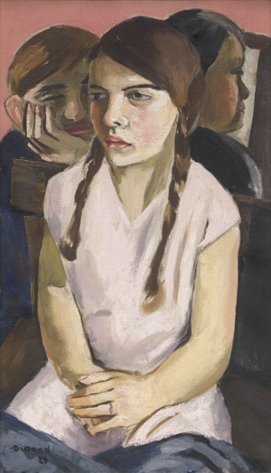 Lot 6195, Auction  114, Dinand, Inge, Portrait eines Mädchens mit Zöpfen und zwei Jungen