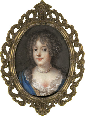 Lot 6366, Auction  114, Deutsch, spätes 17. Jh. Bildnis einer jungen Frau mit Perlen im Lockenhaar und Perlenkette