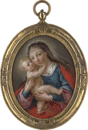 Lot 6367, Auction  114, Südeuropäisch, frühes 18. Jahrhundert. Madonna mit Christuskind, und Bildnis eines Kapuzinermönchs