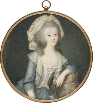 Lot 6418, Auction  114, Benzi-Basteris, Vincenza - zugeschrieben, Bildnis einer jungen Frau in grauem Kleid, als Milchmädchen verkleidet