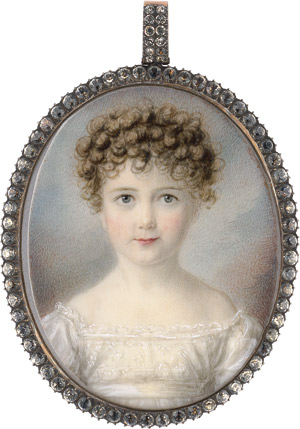 Lot 6424, Auction  114, Pastorini, Joseph, Bildnis eines kleinen Mädchens mit brauner Lockenfrisur, in weißem Hemdchen