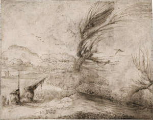 Lot 6522, Auction  114, Guercino - Nachfolge, Weite Landschaft mit Weiden und Fischern