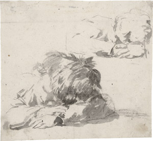 Lot 6635, Auction  114, Dillis, Johann Georg von, Studienblatt mit einem auf den verschränkten Armen schlafenden Knabe