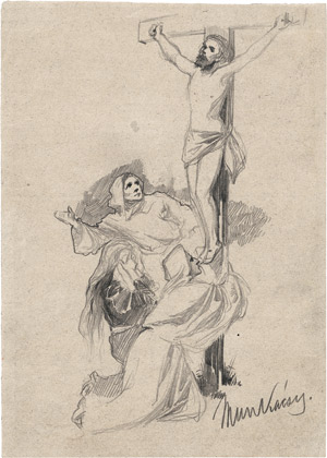 Lot 6747, Auction  114, Munkácsy, Michael von, Die drei Marien am Kreuz Christi. Vorstudie für das Gemälde "Golgatha"