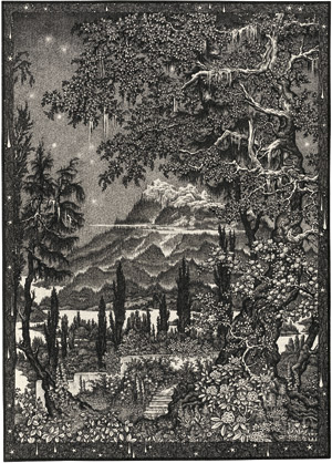 Lot 6783, Auction  114, Wöhler, Hermann, Nächtliche Landschaft mit Blick über einen See