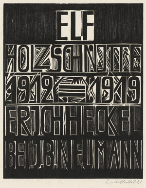 Lot 7263, Auction  114, Heckel, Erich, Titelblatt und Inhaltsverzeichnis zu "Elf Holzschnitte"