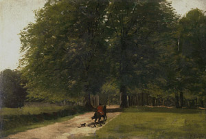 Lot 7282, Auction  114, Hoppe, Theodor Ferdinand, Reiter mit Hund im Wald bei Kamphausen