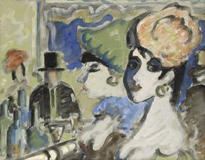 Lot 7332, Auction  114, Larsen, Erik, Elegante Frauen mit Hut im Café 