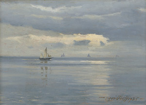 Lot 7431, Auction  114, Qvistorff, Viktor Hugo Wilhelm, Ruhige See mit Segelschiffen