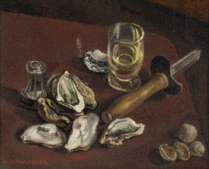 Lot 7509, Auction  114, Waroquier, Henry de, Stilleben mit Austern und Weißwein