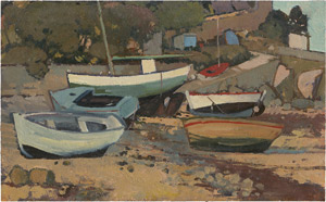 Lot 8277, Auction  114, Reichardt, Kurt, Boote in Port Blanc; Hafen von Ploumanach in der Bretagne