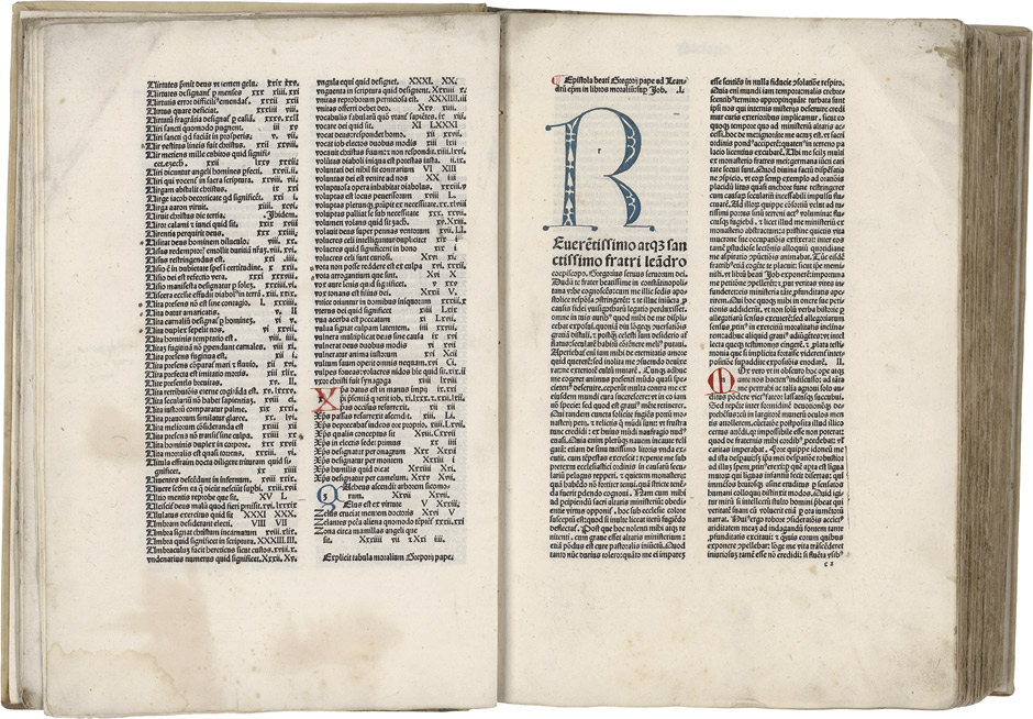 Lot 1027, Auction  115, Gregor I., Papst, Moralia in Job. Venedig, Rainald von Nimwegen, 14.VI.1480. 