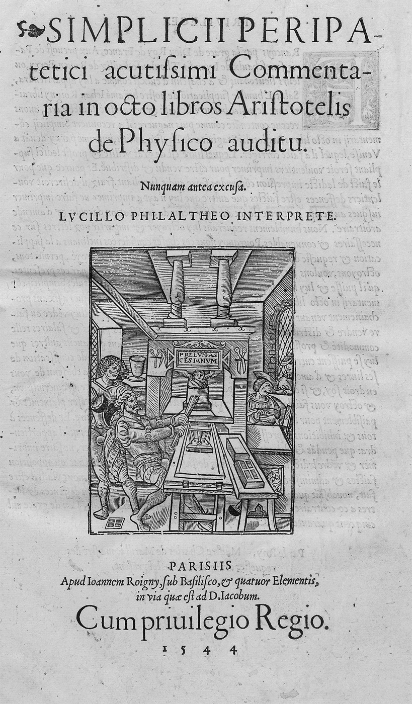 Lot 1045, Auction  115, Simplicius, Cilicius, Commentaria in octo libros Aristotelis de Physico auditu