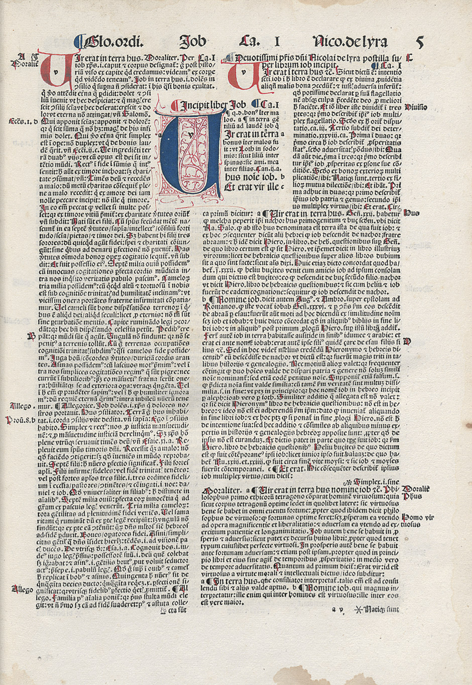 Lot 1071, Auction  115, Textus Biblie, cum glosa ordinaria Nicolai de Lyra postilla