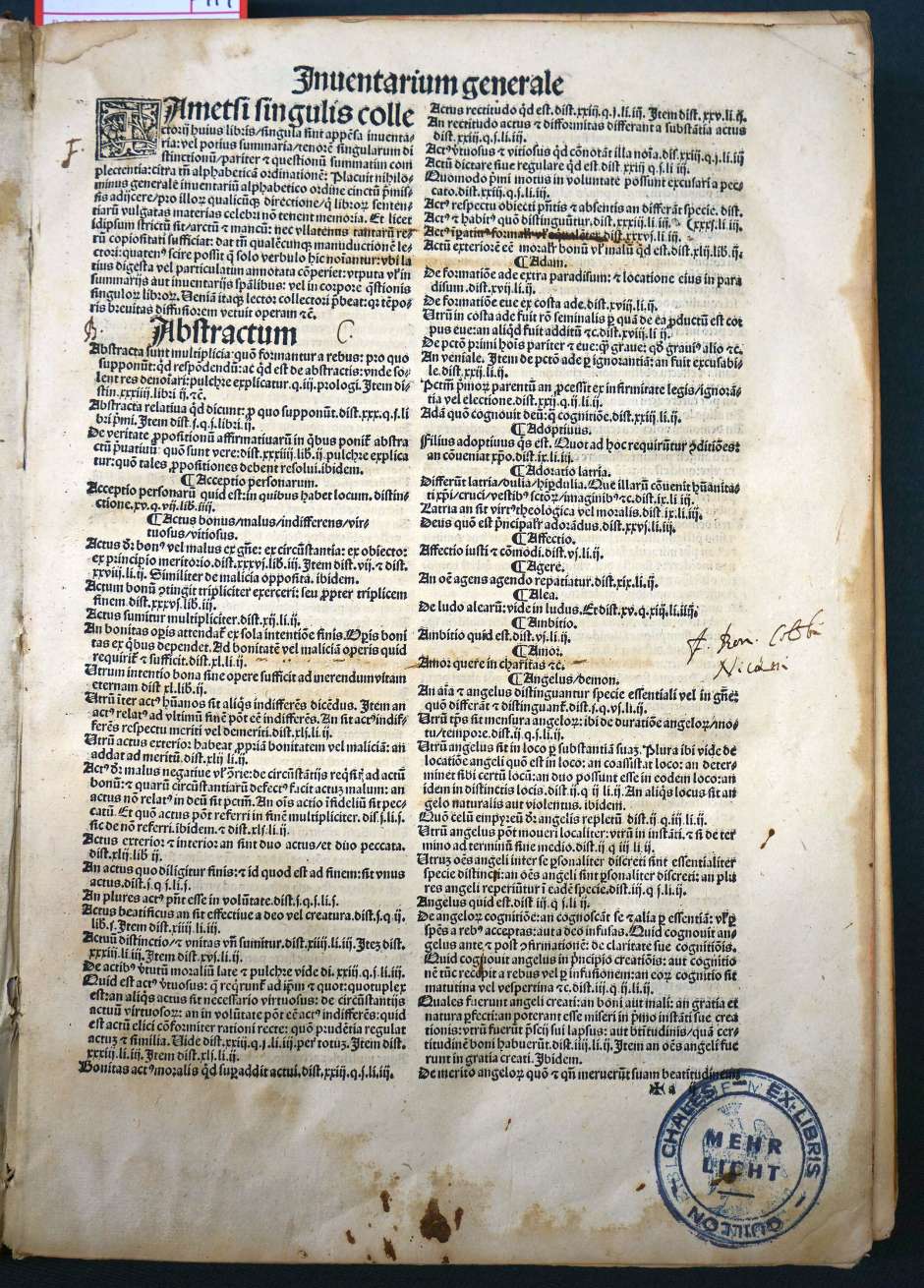 Lot 1075, Auction  115, Biel, Gabriel, Inventarium seu Repertorium generale