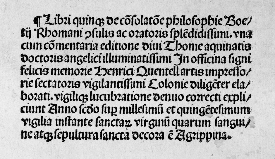 Lot 1077, Auction  115, Boethius, A. M. S., De consolatione philosophie liber cum optimo commento beati Thome.