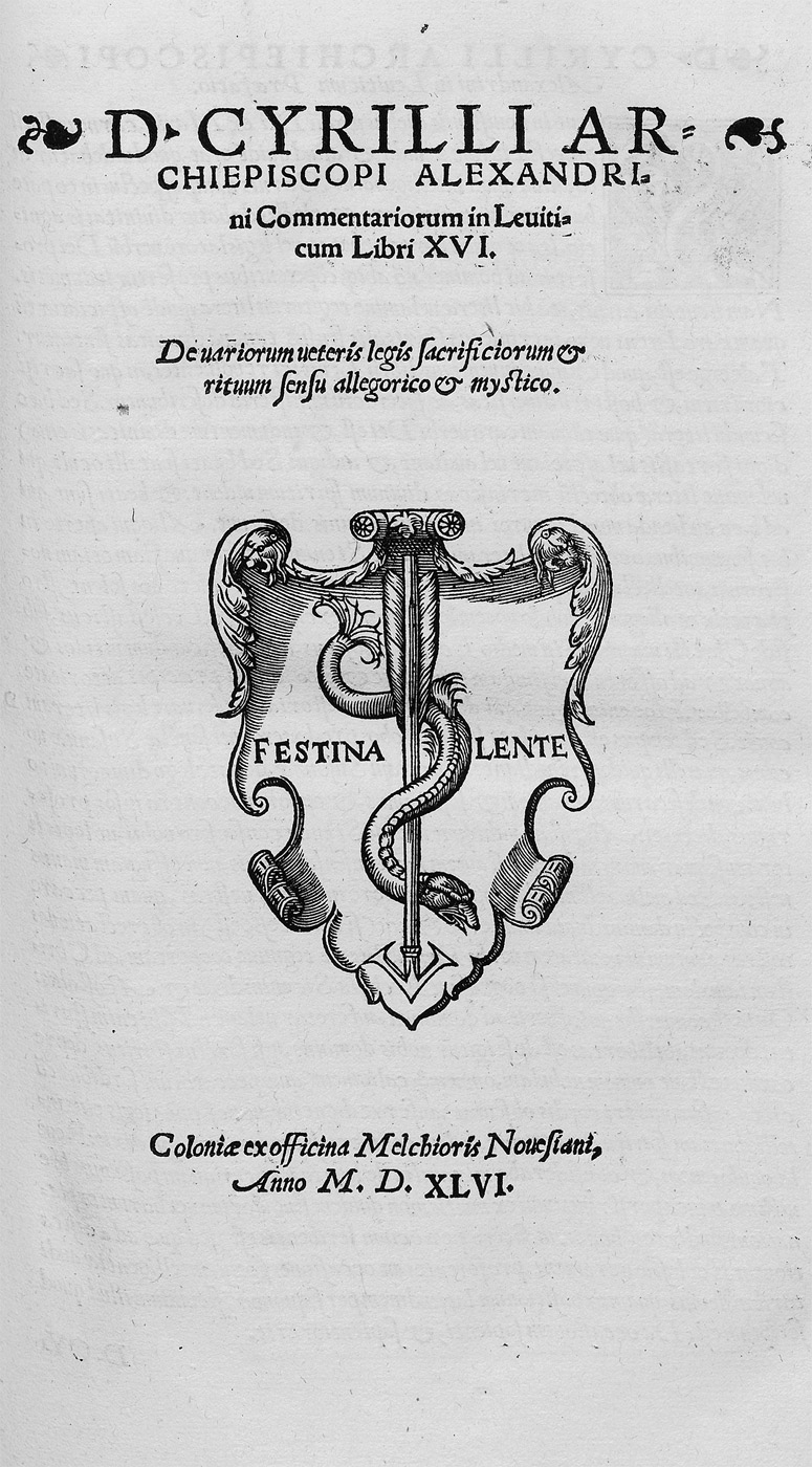 Lot 1091, Auction  115, Cyrillus Alexandrinus, Operum omnium (Band I)