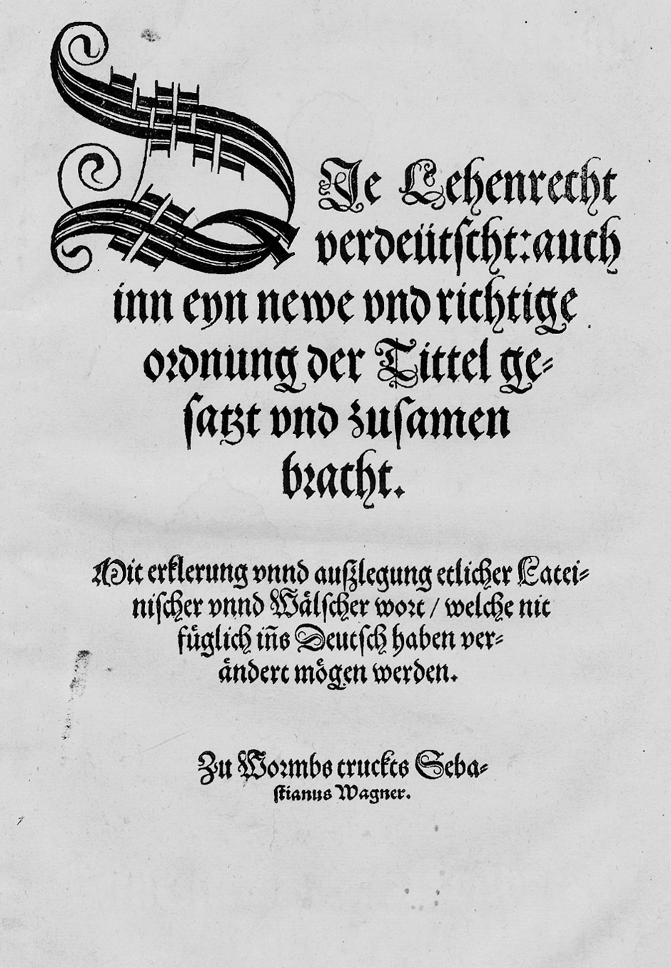 Lot 1134, Auction  115, Weidmann, Lorenz, DJe Lehenrecht verdeütscht. Worms 1537