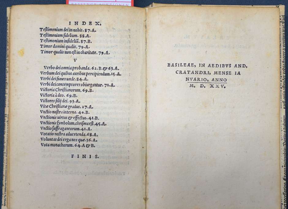 Lot 1161, Auction  115, Oecolampadius, Johannes, In epistolam Ioannis Apostoli Catholicam primam 