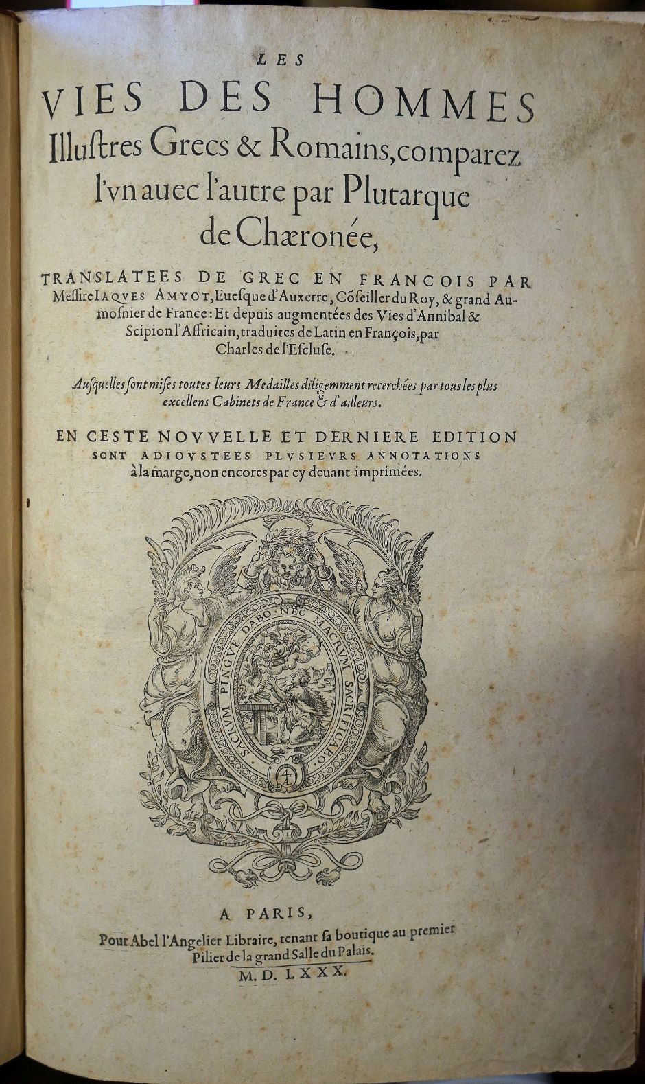 Lot 1175, Auction  115, Plutarch, Les Vies des hommes illustres grecs et romains