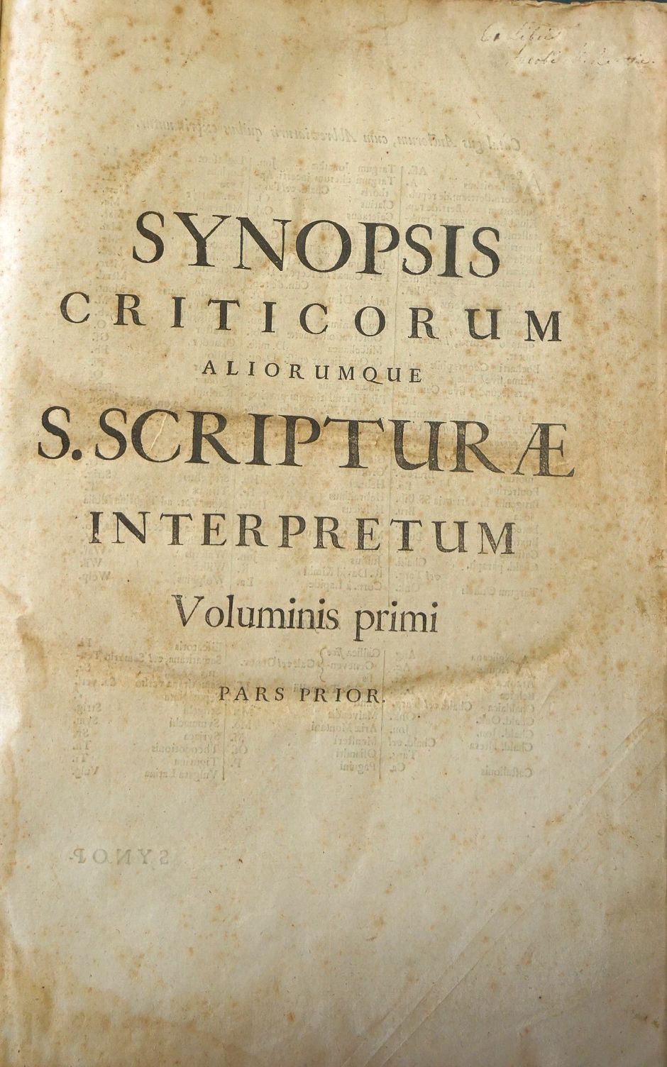 Lot 1319, Auction  115, Poole, Matthew, Synopsis criticorum aliorumque S. scripturae interpretum