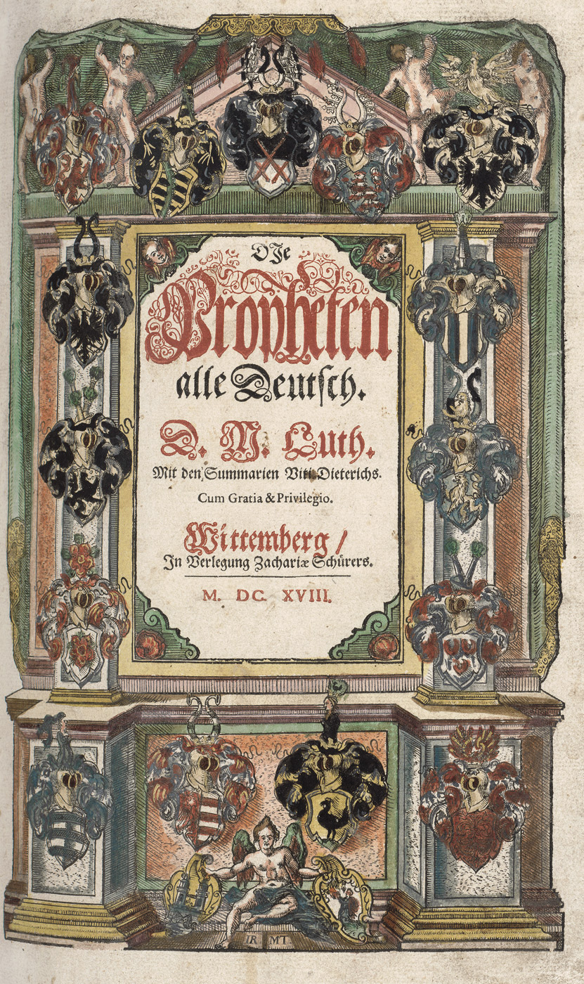 Lot 1320, Auction  115, Propheten alle Deutsch., D. M. Luth. Mit den Summarien Viti Dieterichs