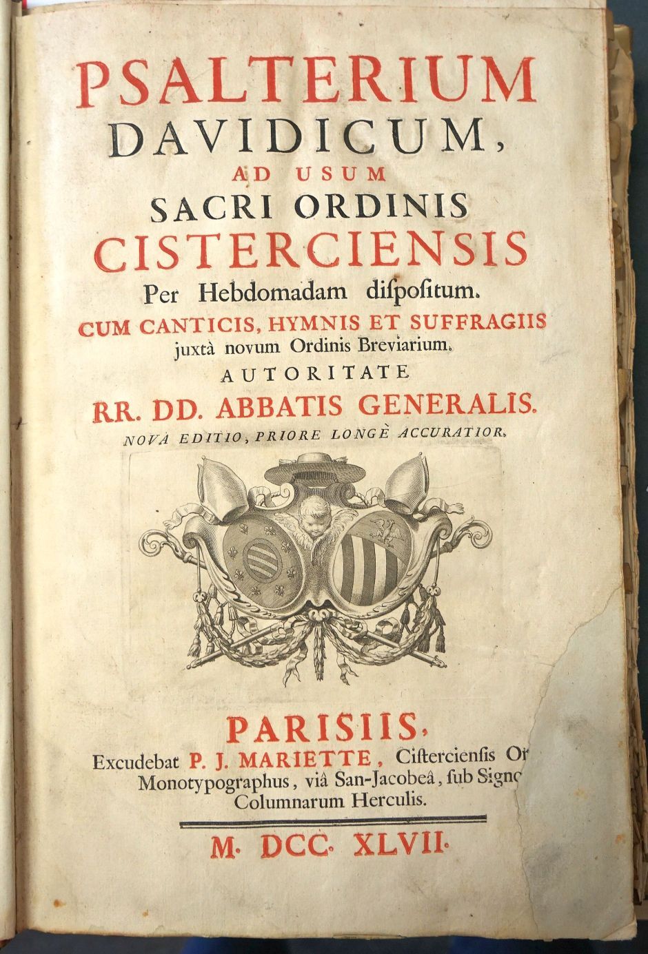 Lot 1322, Auction  115, Psalterium Davidicum, Sacri Ordinis Cisterciensis 