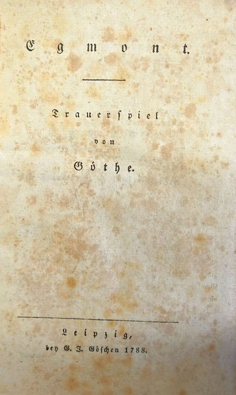 Lot 2065, Auction  115, Goethe, Johann Wolfgang von, Egmont