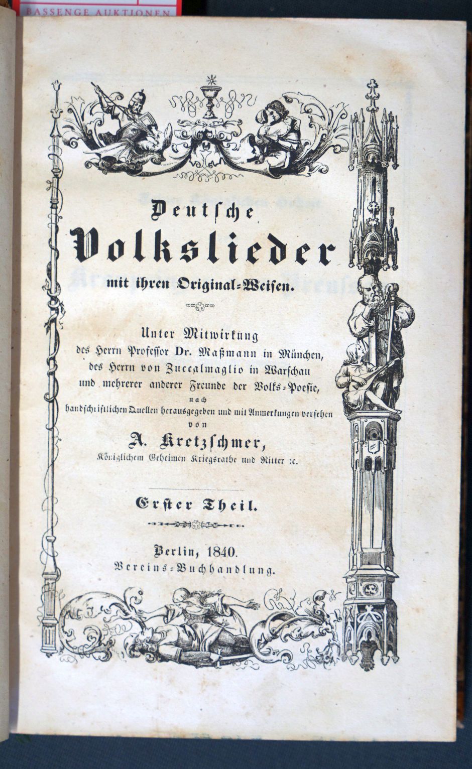 Lot 2105, Auction  115, Kretzschmer, Andreas, Deutsche Volkslieder mit ihren Original-Weisen