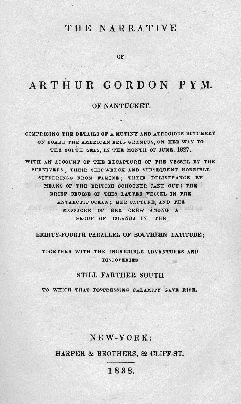 Lot 2137, Auction  115, Poe, Edgar Allan, The Narrative of Arthur Gordon Pym of Nantucket