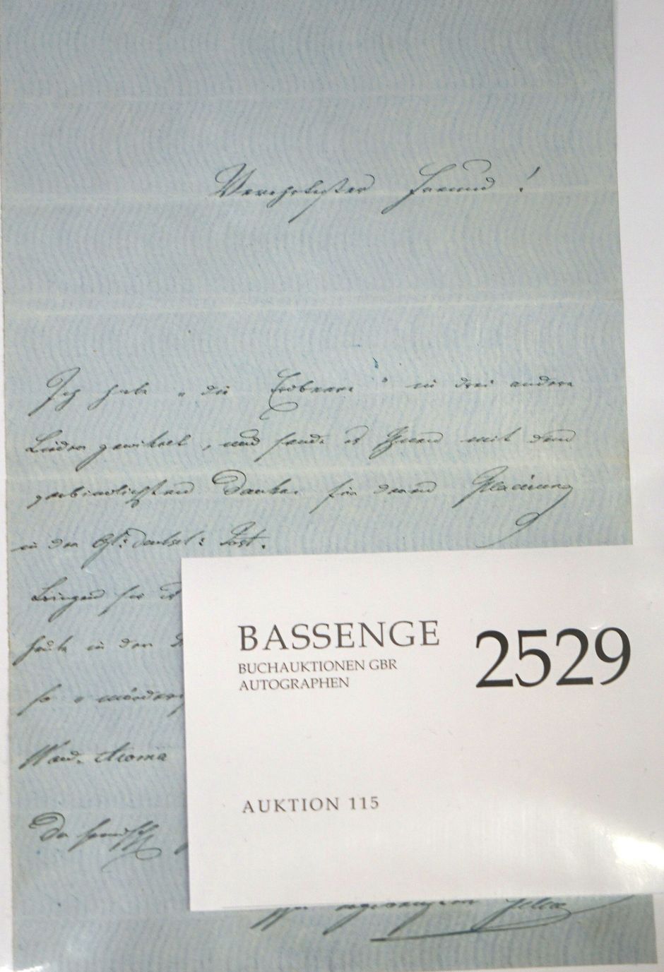 Lot 2529, Auction  115, Gilm, Hermann von, Brief an einen Redakteur