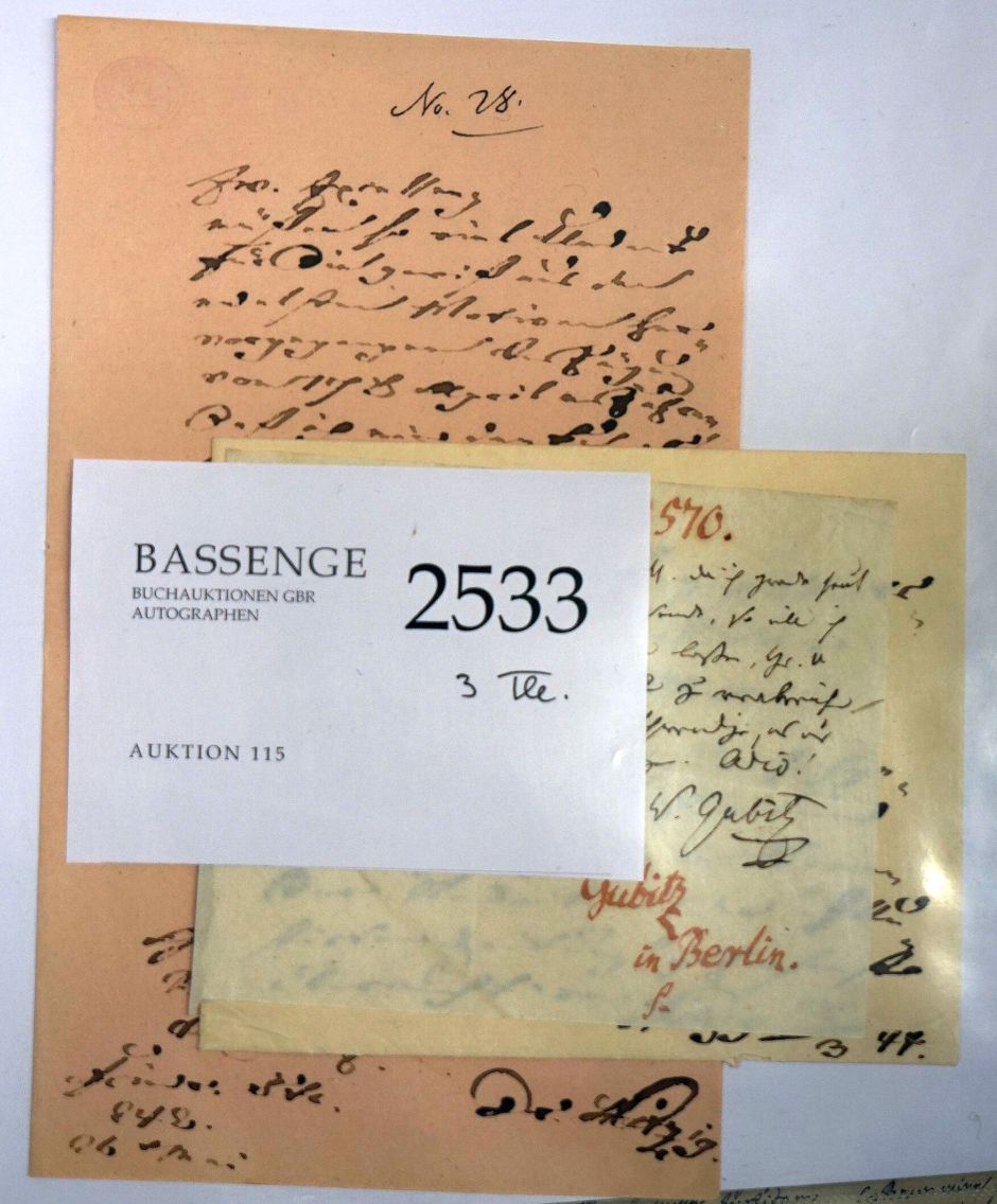 Lot 2533, Auction  115, Gubitz, Friedrich Wilhelm, Brief 1812 + Beilagen
