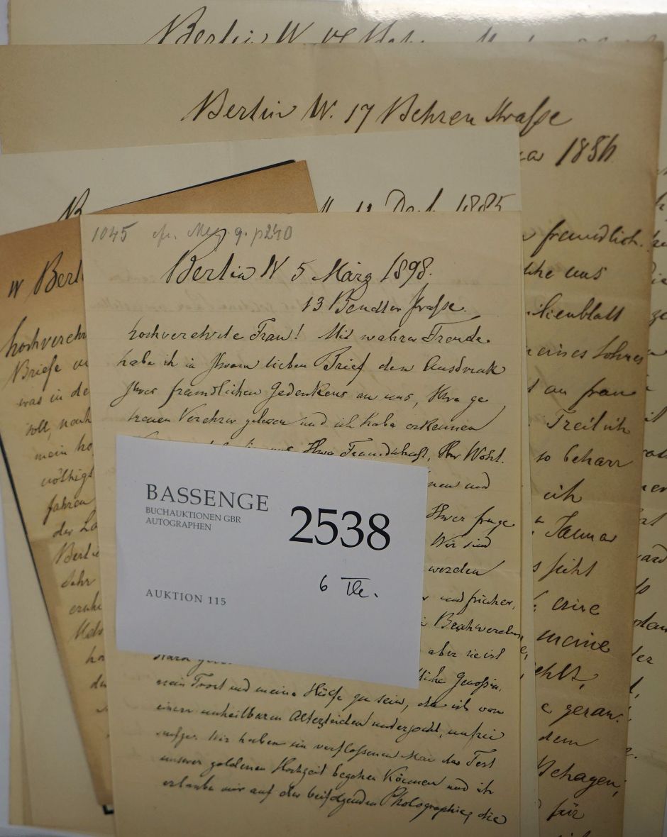 Lot 2538, Auction  115, Hertz, Wilhelm, 6 Briefe 