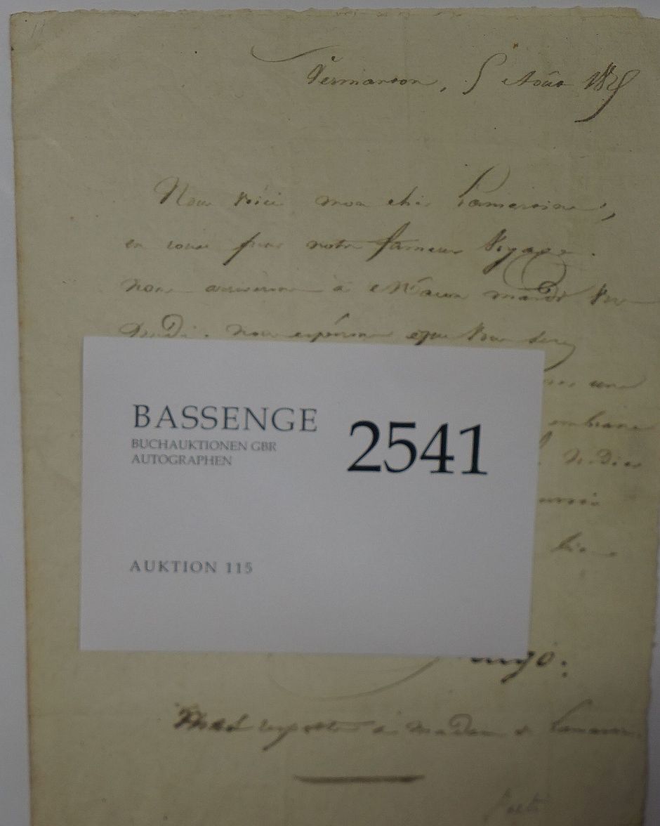Lot 2541, Auction  115, Hugo, Victor, Brief 1829