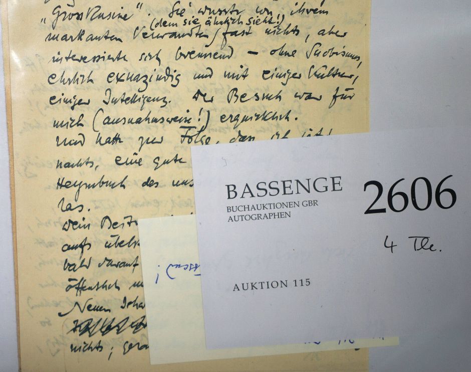 Lot 2606, Auction  115, Hiller, Kurt, Brief 1952 an Erwin Loewenson