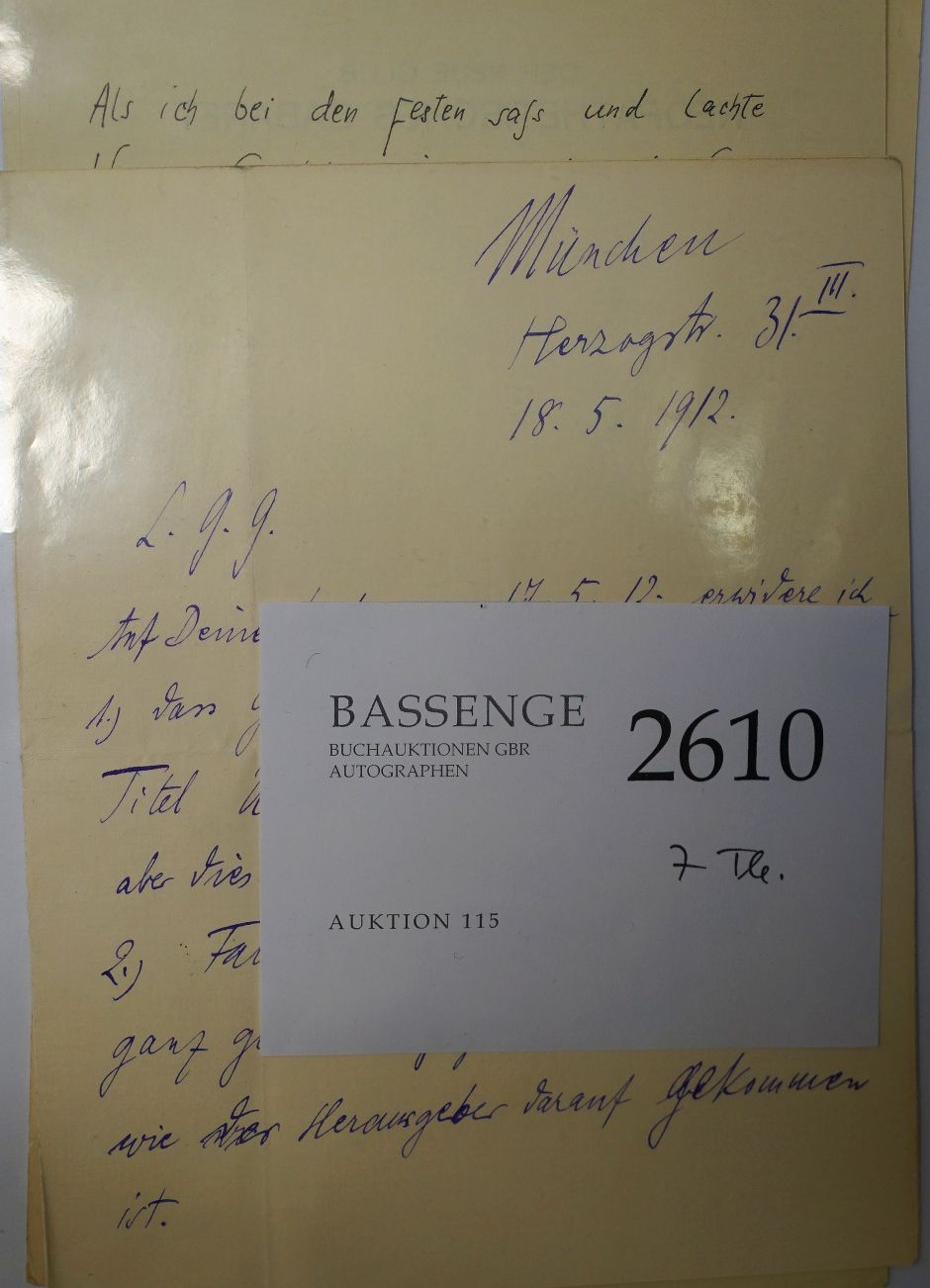 Lot 2610, Auction  115, Jentzsch, Robert, Brief an Erwin Loewenson