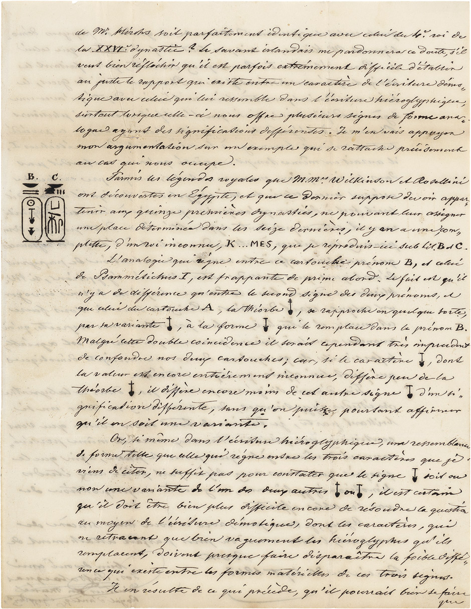 Lot 2661, Auction  115, Passalacqua, Giuseppe, Brief 1848 an Heinrich Brugsch