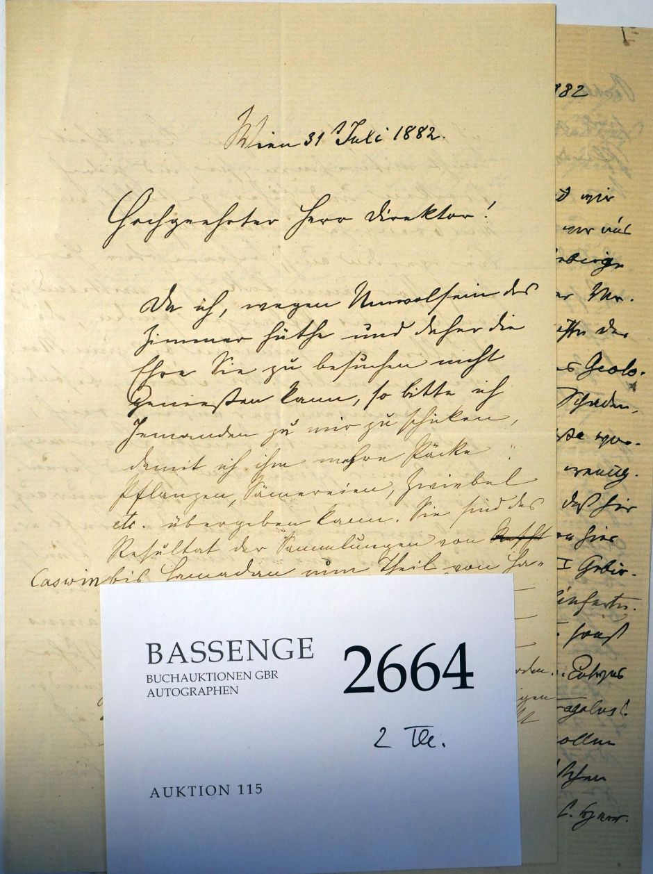 Lot 2664, Auction  115, Polak, Jakob Eduard, Brief 1882 + Beilage