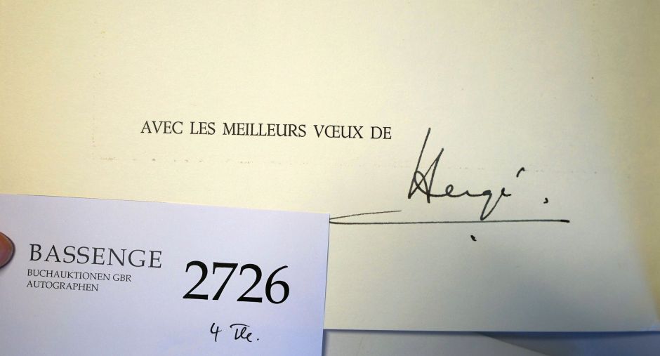 Lot 2726, Auction  115, Hergé, Signierte Glückwunschkarte für 1982 + Beilagen