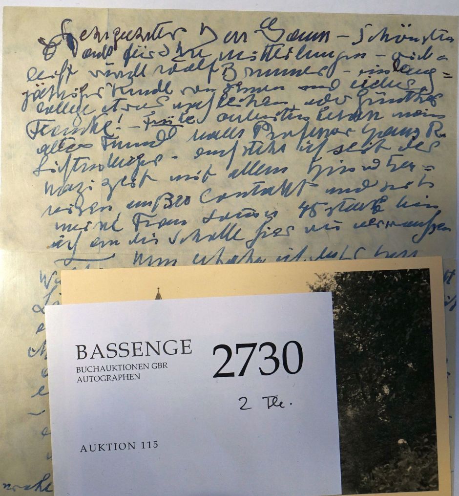 Lot 2730, Auction  115, Kubin, Alfred, Brief 1950