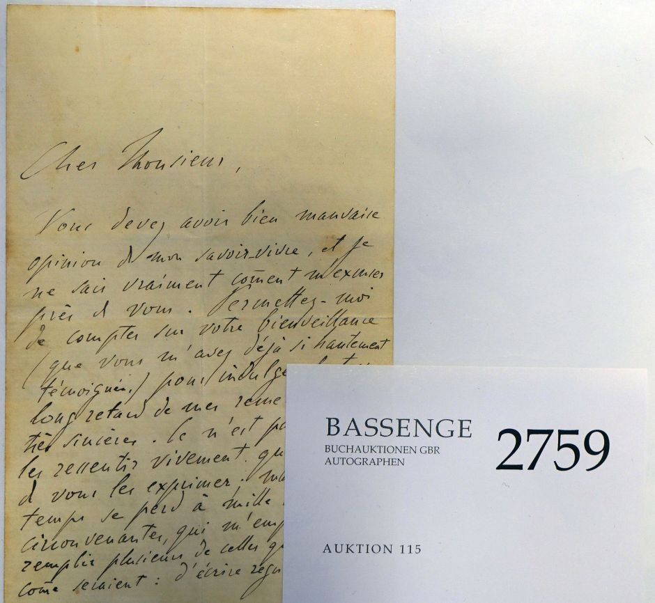 Lot 2759, Auction  115, Liszt, Franz, Brief 1874