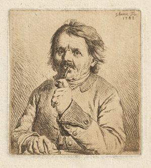 Lot 5272, Auction  115, Glume, Johann Gottlieb, Brustbild eines rauchenden Mannes