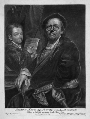 Lot 5333, Auction  115, Vogel, Bernhard, Bildnis des Malers Johann Kupetzky mit seinem Sohn am Spinett