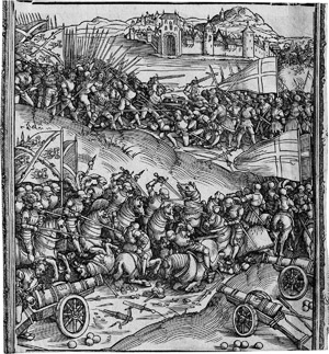 Lot 5508, Auction  115, Dürer, Albrecht, Schlacht von Guinegatte/Therouanne; Eroberung von Neapel; Bayerischer Krieg; 